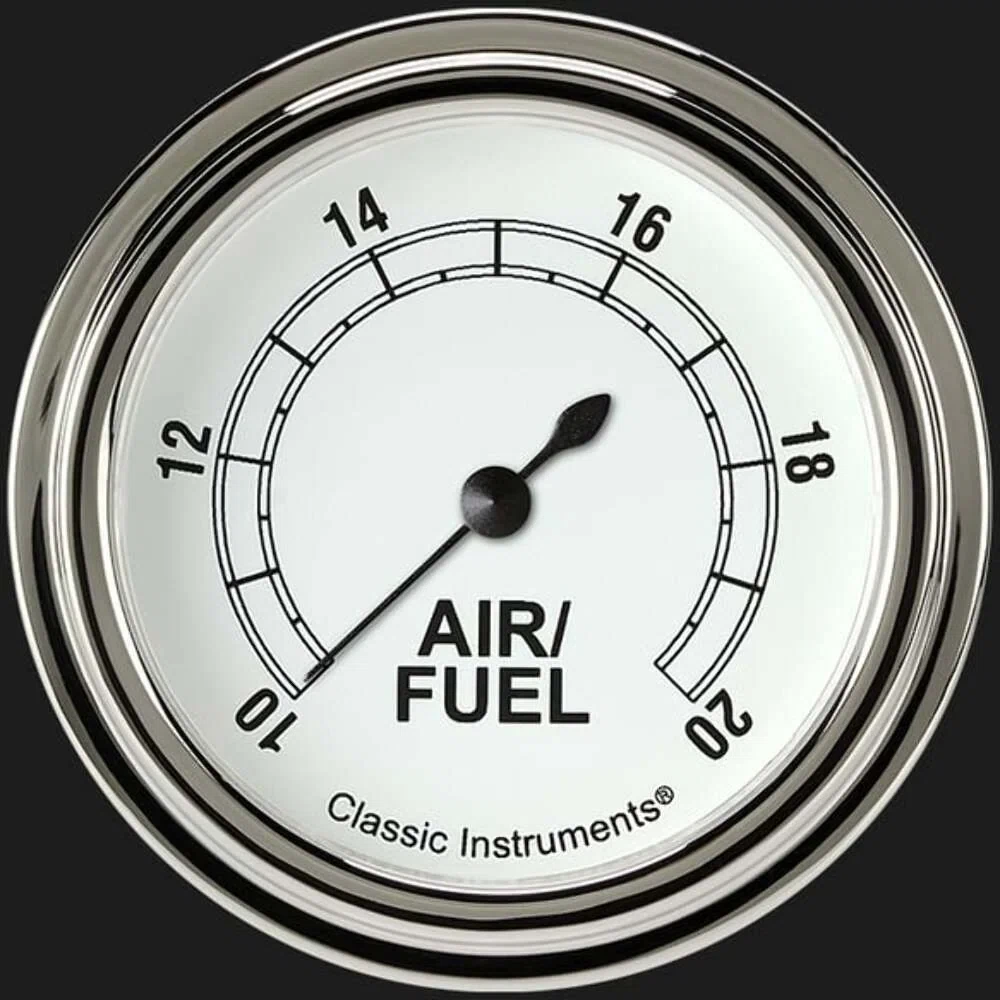 Classic White 2 5_8_ Air Fuel Ratio Gauge CW394SLF